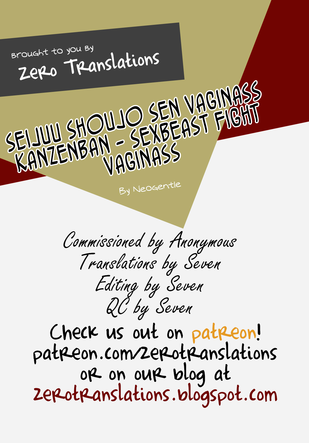 [Neo Gentle] Seijuu Shoujo Sen Vaginass Kanzenban - Sexbeast Fight Vaginass Ch. 1-3 [English] [Zero Translations] [Incomplete] [NEO'GENTLE] 性獣少女戦ヴァギュナス 完全版 第1-2話 [英訳] [ページ欠落]
